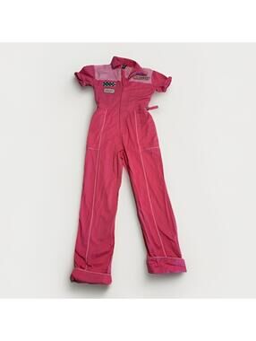 Beach Riot Womens Raceway Jumpsuit Pink Racing Club Coverall Small Pasun (A28)